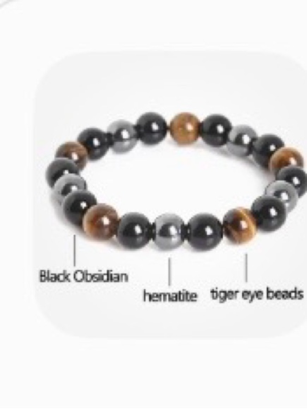 3 energy healing stones, stretch bracelet, size 7 +